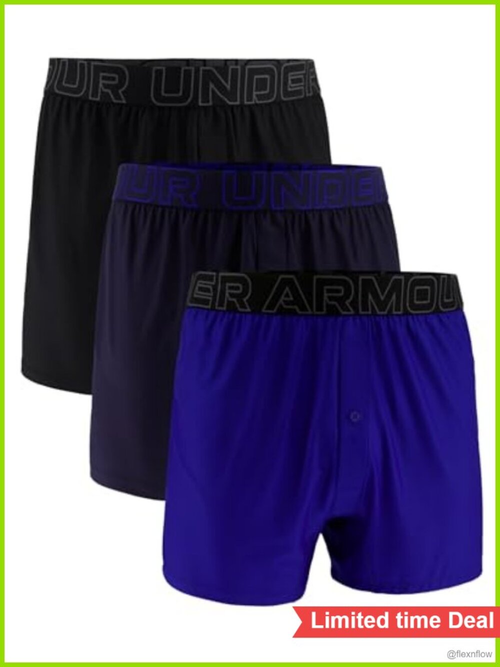 Under Armour Lounge Tech Mesh Boxers 6" Inseam 3-Pack Breathable Moisture